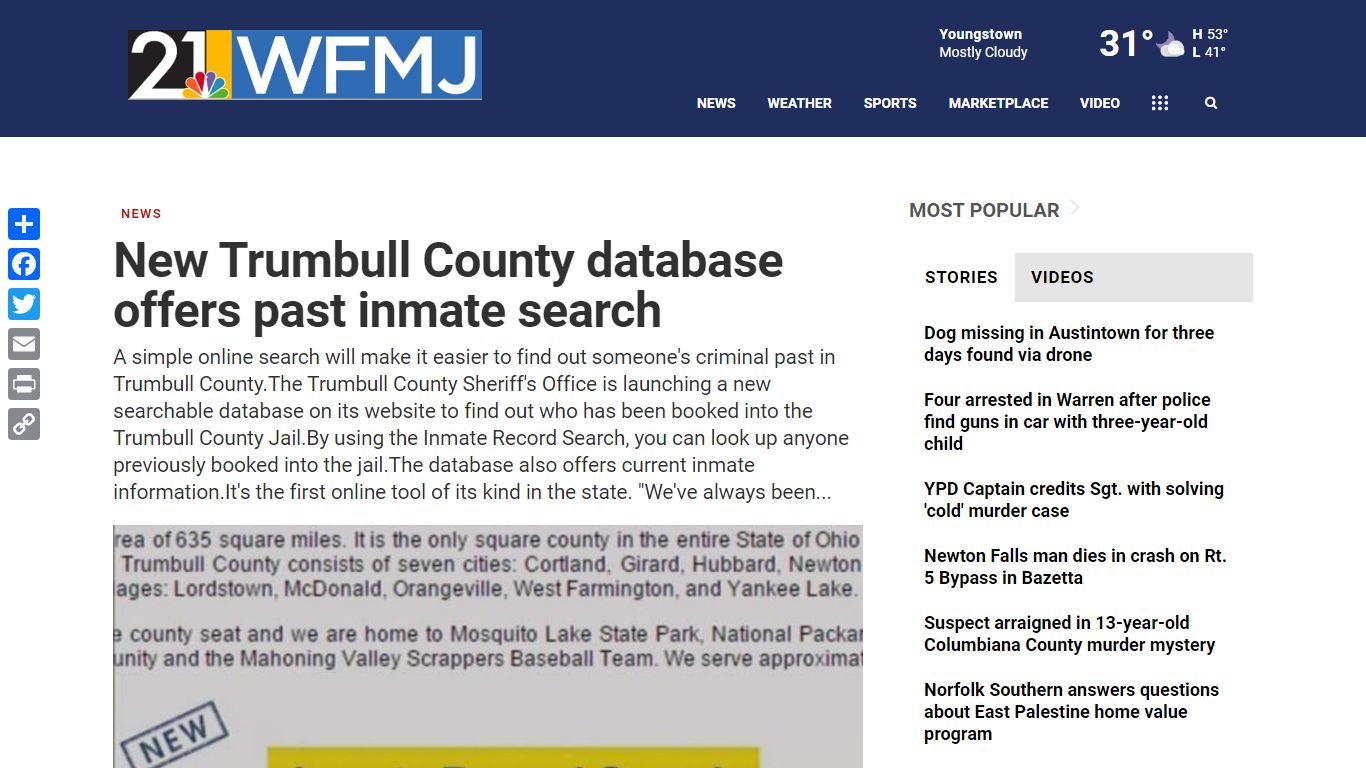 New Trumbull County database offers past inmate search